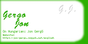 gergo jon business card